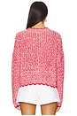 view 3 of 5 BLUSA CREW TRICOT LADDER COM ACABAMENTO CONTRASTANTE in Scarlet Combo