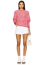 view 4 of 5 BLUSA CREW TRICOT LADDER COM ACABAMENTO CONTRASTANTE in Scarlet Combo