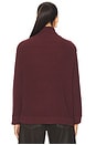 view 3 of 4 Half Cardigan Stitch Funnel Neck in Bordeaux