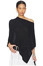 view 1 of 6 Sequin Cropped Poncho Capelet in Flint in Black