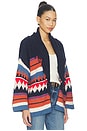 view 2 of 4 CHÂLE À FRANGES SOUTHWEST in Navy Multi