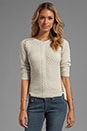 view 1 of 5 Studded Rib Cable Crew Sweater in Hemp