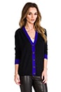 view 3 of 5 2-Tone Button Back Cardigan in Black & India Ink