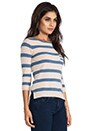 view 2 of 4 3/4 Sleeve Striped Sweater in Biscotti Combo