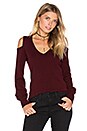 view 1 of 4 Cold Shoulder V Neck Sweater in Black Rose