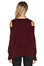 view 3 of 4 Cold Shoulder V Neck Sweater in Black Rose