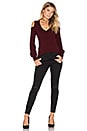 view 4 of 4 Cold Shoulder V Neck Sweater in Black Rose