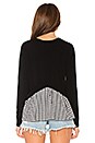view 4 of 5 Gingham Ruffle Back Sweater in Black