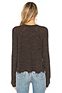 view 3 of 4 Distressed Scallop Sweater in Brunette