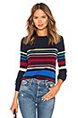 view 1 of 4 Multi Stripe Boatneck Sweater in Navy Bright