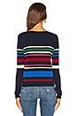 view 3 of 4 Multi Stripe Boatneck Sweater in Navy Bright