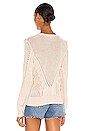 view 3 of 4 Cable & Mesh Fringe Crew Sweater in Natural