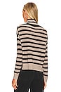 view 3 of 4 JERSEY STRIPED TURTLENECK in Stone & Black