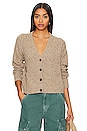 view 1 of 4 Boxy Cuffed V-Neck Cardigan in Gravel