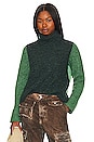 view 1 of 4 Color Block Turtleneck in Navy & Pickle Combo