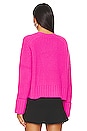 view 3 of 4 Chunky V-neck Sweater in Hyper Pink
