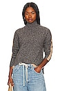 view 1 of 4 Tipped Mock Neck Sweater in Asphalt Combo