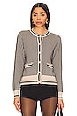 view 1 of 5 Textured Two Tone Cardigan in Latte & Black