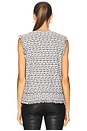 view 3 of 5 Long Tweed Vest With Fringe in Aluminum Combo