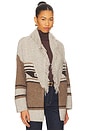view 2 of 4 Southwest Fringed Shawl Collar Throw Jacket in Brownie Neutral Combo