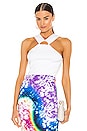 view 1 of 4 D- Ring Halter Top in White