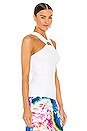 view 2 of 4 D- Ring Halter Top in White