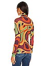view 3 of 4 Sheer Marble Print Mock in Warm Combo
