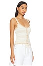 view 2 of 4 Textured Scalloped Tank in Sahara & Starch