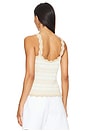 view 3 of 4 Textured Scalloped Tank in Sahara & Starch