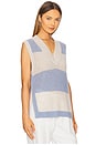 view 2 of 4 Striped Mesh Gilet Vest in Slate & Mojave Combo