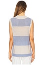 view 3 of 4 Striped Mesh Gilet Vest in Slate & Mojave Combo
