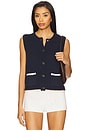 view 1 of 4 Button Front Vest Top in Navy Combo