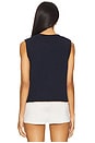 view 3 of 4 Button Front Vest Top in Navy Combo