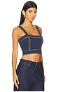 view 2 of 4 Cropped Top Stitch Tank Top in Denim & Camel