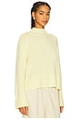 view 2 of 4 6-ply Cuffed Solid Boxy Mock Neck Top in Sunfrost