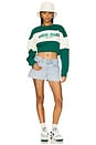view 5 of 6 Cropped Denim Short in Blue