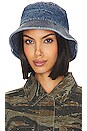 view 1 of 3 Embossed Denim Bucket Hat Deep Blue in Deep Blue