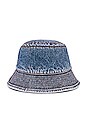 view 3 of 3 Embossed Denim Bucket Hat Deep Blue in Deep Blue