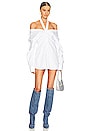 view 1 of 3 Halter Off Shoulder Shirt Dress in White