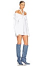 view 2 of 3 Halter Off Shoulder Shirt Dress in White