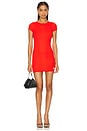 view 1 of 4 Short Sleeve Crewneck Dress in Fiery Red