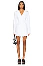 view 1 of 3 Slit Tailored Shirt Dress With Waist Tie in White