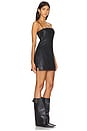 view 3 of 4 Square Neckline Mini Dress With Internal Short in Black