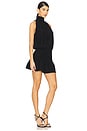 view 2 of 3 Ruched Turtleneck Halter Dress in Black