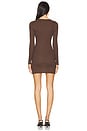 view 3 of 4 Long Sleeve Crewneck Dress in Chocolate Brown