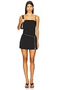 view 1 of 3 Mini Dress With Built in Short And Waist Chain in Black