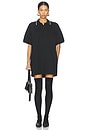 view 1 of 4 Relaxed Mini Polo Dress in Black