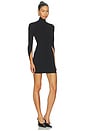view 2 of 3 Drape Back Sleeves Mini Dress in Black