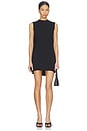 view 2 of 4 Fitted Mini Dress With Drape Back in Black