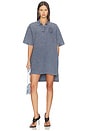 view 1 of 4 Oversized High Low Polo Mini Dress in Washed Navy